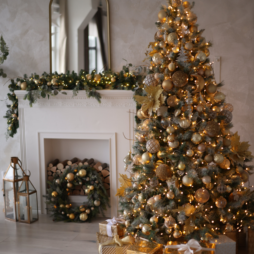 Árbol Navidad Pino Frondoso Verde Nevado🎄🎁