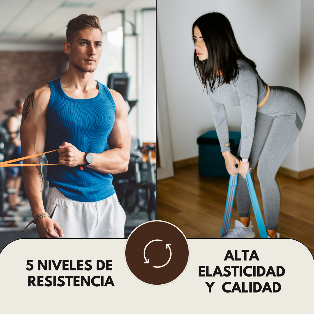 BandaFit Pro™⚡Kit X5 Bandas Elásticas Fitness🔥